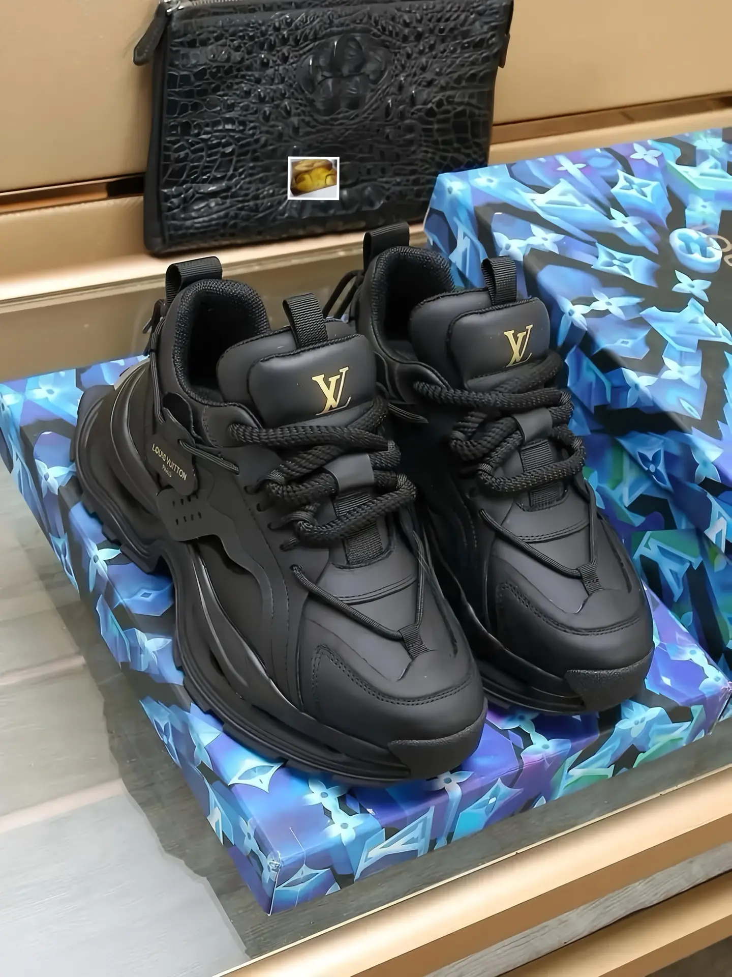Louis Vuitton Monogram Sneakers Black and White | 2Clicks